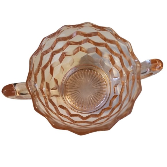 Pink Depression Glass Jeanette Cube Sugar Dish - Picture 2 of 3